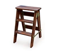 LWJSOCP Sgabello Pieghevole in Legno a 3 gradini - Scala a pioli Portatile e Panca portascarpe per Adulti, Ideale per Interni, Cucina e Bagno, Versatile portafiori e poggiapiedi