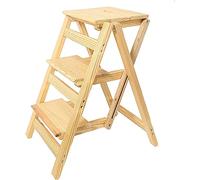 LWJSOCP Sgabello Pieghevole in Legno a 3 gradini, Sedia Multifunzionale e scarpiera per casa, Cucina, Ufficio, Scala Portatile Moderna, Facile da riporre e Design salvaspazio