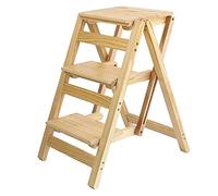 LWJSOCP Sgabello Pieghevole in Legno massello con Piedini Antiscivolo, Sedia Multifunzionale Portatile da Cucina