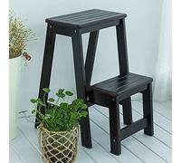 LWJSOCP Sgabello Pieghevole Multifunzionale a Tre gradini, Sgabello Adatto per Biblioteca, Loft, Cucina, Arredamento (Nero)