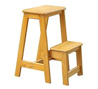 LWJSOCP Sgabello Pieghevole, Sgabello, mensola portafiori, Scala in Legno per Uso Domestico, Multifunzione, per Interni, Ascend L (Naturale)