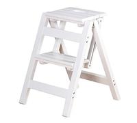 LWJSOCP Sgabello Portatile in Legno a 2 gradini - Sedia Pieghevole per casa, Ufficio e Magazzino - Sgabello Versatile e Supporto per Piante da scaffale - Leggero e Mobile