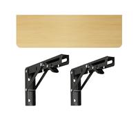 LWJSOCP Tavolo da Parete Compatto e Pieghevole, banco da Lavoro salvaspazio Resistente, scrivania Pieghevole Versatile per casa/Ufficio/Cucina/Sala da Pranzo, Piano in Legno + 2 staffe in Metallo (n