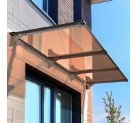LWJSOCP Tenda da Sole Esterna in policarbonato e Alluminio Marrone, Copertura per Balcone e Porte, Impermeabile e Resistente ai Raggi UV, 65x260 cm (26x102 Pollici)