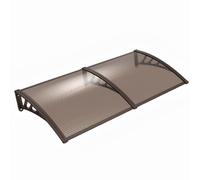 LWJSOCP Tenda da Sole per Balcone Esterno, Telo in policarbonato alveolare Resistente ai Raggi UV con Staffa in Acciaio e plastica, Protezione da Pioggia e Sole per finestre, Marrone, 60x2