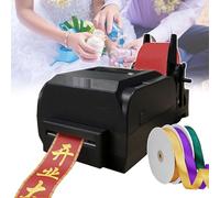 lwjunmm Stampante per nastri di raso Stampante per nastri digitali a 4 righe 200 dpi 150 mm/s Stampante per etichette Macchina per stampa a caldo, larghezza 12-20 mm, supporta oltre 50 lingue,A