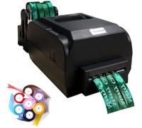 lwjunmm Stampante per nastri di raso Stampante per nastri digitali a 4 righe 200 dpi 150 mm/s Stampante per etichette Macchina per stampa a caldo, larghezza 12-20 mm, supporta oltre 50 lingue,B