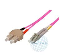 LWL Patchkabel, 50/125 µm, OM4-Faser, SC Duplex Stecker/LC Duplex Stecker, erikaviolett, 15,0 m