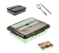 LWLWA 1500ml con Scomparti Portavivande Termico, Portapranzo Ufficio, Lunch Box Acciaio, con 5 Scomparti, Viene Fornito con Borsas per il Pranzo e Posate, Adatto per Casa, Campeggio, Ufficio