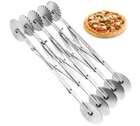 LWLWA 5 Roues Roulette a Pizza, Double Tête Coupe-Pizza Rouleau de Pâte, Extensible Bicyclette Patisserie, pour Pâte, Pizza et Fondant