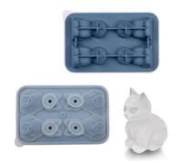 LWLWA Cubetti Ghiaccio Silicone, 4 Vani con Coperchio di Colore Blu
