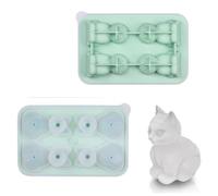 LWLWA Cubetti Ghiaccio Silicone, 4 Vani con Coperchio di Colore Verde