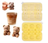 LWLWA Stampo Ghiaccio con 6 Vani e Coperchio Ice Cube Tray di Colore Giallo