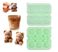 LWLWA Stampo Ghiaccio con 6 Vani e Coperchio Ice Cube Tray di Colore Verde