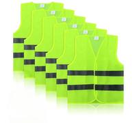 LWMLWM 6 Pezzi Giubbotto di Sicurezza Riflettente, Giubbotto Catarifrangente Auto, Gilet di Sicurezza Alta visibilità, Gilet Catarifrangente per Cantiere, Conducenti Cantiere, Pulizia