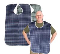 LWMLWM Bavaglini per adulti e anziani, lavabili e impermeabili, donna (2, Blu & Verde)