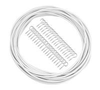 LWMLWM Filo per Tende da 10 m, Bianco Rivestito in Plastica, Con 20 Ganci e 20 Occhielli, Set per Aste e Doccia
