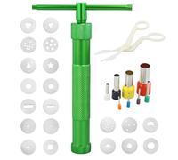 LWMLWM Pressa per argilla artigianale, estrusore di pasta di zucchero in acciaio inox, pressa per fondente con 20 stampi