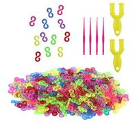 LWMLWM S Clip Loom Bands Connettori, 1000 Pezzi Loom Bands Colorful S-Clips Chiusure Braccialetti Ganci per Braccialetti Kit Braccialetti Fai da Te Elastici per Accessori di Gioielli