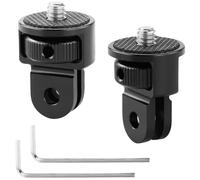 LWMLWM Treppiede adattatore 2 pezzi alluminio 1/4 pollici adattatore fotocamera supporto girevole nero adattatore filettatura treppiede adattatore con chiave inglese compatibile