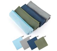 LWMTT 4 Pezzi Asciugamano Palestra 80 x 40cm Asciugamano in Microfibra Leggero e Compatto Asciugamano da Viaggio per Vacanze, Fitness, Yoga, Sauna, Spiaggia 4 Colori