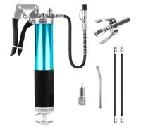 LWMTT Ingrassatore Manuale 8000PSI Ingrassatore Professionale con Tubo Flessibile Tubo Metallico e G Pistola Grasso Accoppiatore Pistole per Grasso Adatto Cartucce da 400g - Blu Pavone