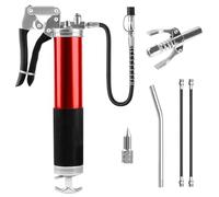 LWMTT Ingrassatore Manuale 8000PSI Ingrassatore Professionale con Tubo Flessibile Tubo Metallico e G Grasso Pistola Accoppiatore Pistole per Grasso Adatto Cartucce da 400g - Rosso