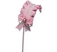 LWODANU Cerchietto per capelli con orecchie in finta pelliccia con campane Lolita Copricapo Fermagli per capelli (rosa)