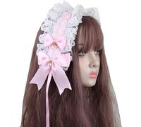 LWODANU Cerchietto per capelli con orecchie in finta pelliccia con campane Lolita, fermaglio per capelli (462-1 rosa)
