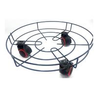 LWODANU Sottovaso elegante per vasi da fiori con ruote universali in ferro battuto (nero)