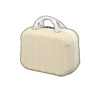 LWODANU Valigia da 35,6 cm Mini Bagaglio Piccola Borsa Cosmetica Può Appendere Bagagli Trolley Scatola di Immagazzinaggio Portatile Carry on Bagagli, Beige e bianco.