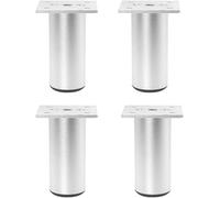 LwsCUiH Divano piedi 4 gambe for mobiletto da bagno in alluminio color naturale, gambe for mobiletto, gambe for mobiletto TV, 6 cm-35 cm(6cm)