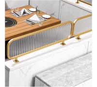 LwsCUiH Divisorio sospeso for Sala da Pranzo e Arredamento for ristoranti, divisorio for scrivania a Strisce Rialzate, Altezza 30 cm, Recinzione(Gold-b,30x100cm)