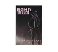 LWSCYMX Bryson Tiller - Poster su tela con copertine di album musicali popolari, serie cantanti, decorazione artistica da parete, per camera da letto, 50 x 75 cm, senza cornice