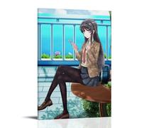 LWSCYMX Poster su tela a tema anime Mai Sakurajima, decorazione artistica da parete per camera da letto, stile classico, con cornice, 60 x 90 cm