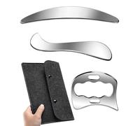 LWTCUJOH Raschietto muscolare 3 in 1 in acciaio inox, strumento efficace per raschiare e massaggiare, strumento per gua sha, 3 pezzi