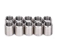 Lwuey Dado Inserti Filettati, Adattatore Filettato da M8 a M10 Inserto Riparazione Filettatura Manicotto Vite Boccola Filettata Kit Conversione Autofilettante Acciaio Inossidabile per Utensili 10Pezzi