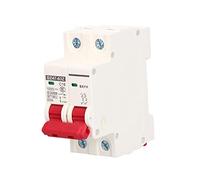 Lwuey Fotovoltaico DC Mini Interruttore, Automatico DC 2P 1000V Bassa Tensione Protezione Interruzione 6000A A Leva Mini Disgiuntore MCB Montaggio Guida Din 35mm Decoupling Rapido Alta Sensibilità