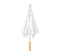 Lwuey Ombrellino Parasole Pizzo,Ombrelli Ricamati Ombrello Pizzo Matrimonio Donna da Sposa Fatto Elegante Mano Cotone con Manico in Legno per Feste Nozze Decor Danza Fotografia Prop(Diametro (53 cm)