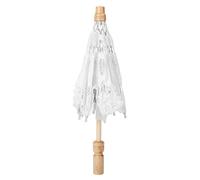 Lwuey Ombrellino Parasole Pizzo,Ombrelli Ricamati Ombrello Pizzo Matrimonio Donna da Sposa Fatto Elegante Mano Cotone Adulti con Manico in Legno per Feste Nozze Decor Danza Fotografia Prop(26cm)