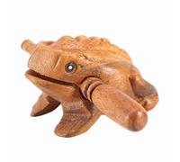 Lwuey Rana in legno, percussioni Guiro, strumento musicale, rana in legno, con bacchetta, tradizionale intagliato a mano, per musica, decorazione dell'ufficio, appartamento (10,6 cm)