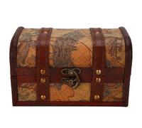 Lwuey Scatola in Legno Vintage, Custodia Per Gioielli Scrigno del Tesoro Fatto a Mano Miscelato con Design in Stile Cinese Scatola Decorativa in Legno Gingillo Processo di Cucito Pulito(Map trumpet)
