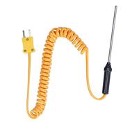 Lwuey Sensore di Temperatura Tipo K,304 Sonda in Acciaio Inox Termocoppia a Immersione K Superficie Palmare Forniture Industriali per Gas Scarico con Connettore Punta Esposti Impugnatura Isolata