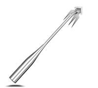 Lwuey Stainless Steel Multifunctional Weeder, 4 Teeth Manual Weed Remover Effortless Tool Portable Uprooting Weeding Hand Cultivator for Vegetable Gardening Lawn Yard Patio Terrace Farm Planting
