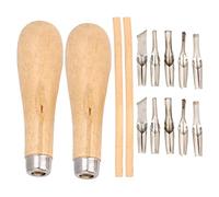Lwuey Strumenti per Intaglio Del Legno, Kit Legno Professionale La Lavorazione Fai Da Te Principianti e Scultori Taglio di Blocchi Con Manico Gomma Morbida Affilatore Manuale Esperti Ottimale Hobbisti