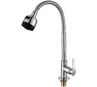 LWX - Rubinetto da cucina girevole a 360°, con collo flessibile e rubinetto dell'acqua fredda, per giardino, 2 modalità di flusso d'acqua, ideale per lavanderia e bar
