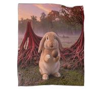 LWXWHR Coperta in Pile Con Lop Rabbit, Plaid Coperta Per Letto, Divano, Viaggi,con Mangrove Forest, Morbido E Caldo Idee Regalo Per Adolescenti, Adulti 70x80inch(180x200cm)