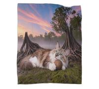 LWXWHR Coperta in Pile Con Norwegian Forest Cat, Plaid Coperta Per Letto, Divano, Ufficio Con Angrove Forest, Super Morbida E Calda Ideale Regalo Per Donna, Uomo, Bambino, 40x50inch(100x130cm)
