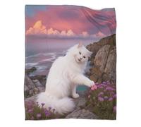 LWXWHR Coperta in Pile Con Turkish Angora, Plaid Coperta Per Letto, Divano, Viaggi,con Coast, Morbido E Caldo Idee Regalo Per Ragazzi E Bambini 50x60inch(127x152cm)