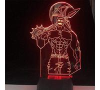 LWYX 3D Illusione Luce Notturna Escanor Lampada Da Scrivania Anime Sette Peccati Deadly Baby Kids Compleanno Colori Cambiare Regalo Annie Night Lights Lamp-con Controller